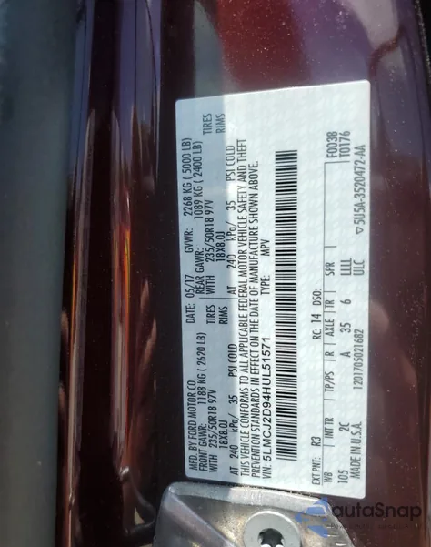 2017 Lincoln Mkc Select из США, поврежденный, VIN 5LMCJ2D94HUL51571